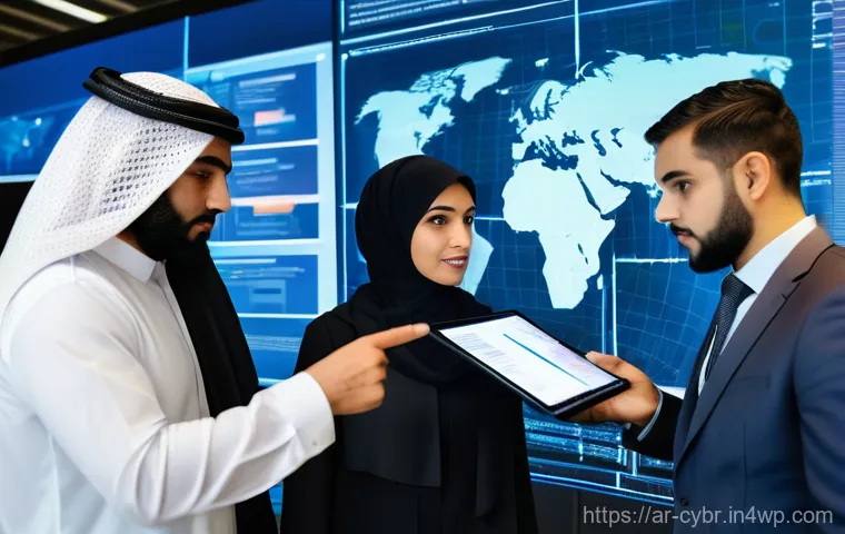 사이버 보안 자동화 도구의 법적 고려사항 - A young Arab professional, in their late 20s, dressed in a stylish yet modest modern business suit, ...