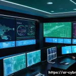 사이버 보안 자동화 도구의 응답 시간 개선 - A high-tech cybersecurity operations center in a modern Middle Eastern office setting, with Arabic c...