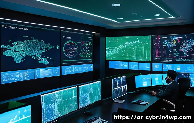 사이버 보안 자동화 도구의 응답 시간 개선 - A high-tech cybersecurity operations center in a modern Middle Eastern office setting, with Arabic c...